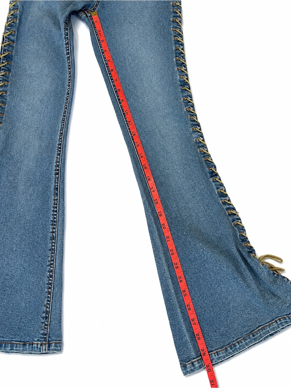 Mudd Blue Flare Jeans with Full Side Lace-Up - Picture 9 of 11